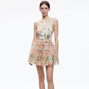 Alice and Olivia Chara Mixed Media Mini Dress Women's Size 6 NWOT